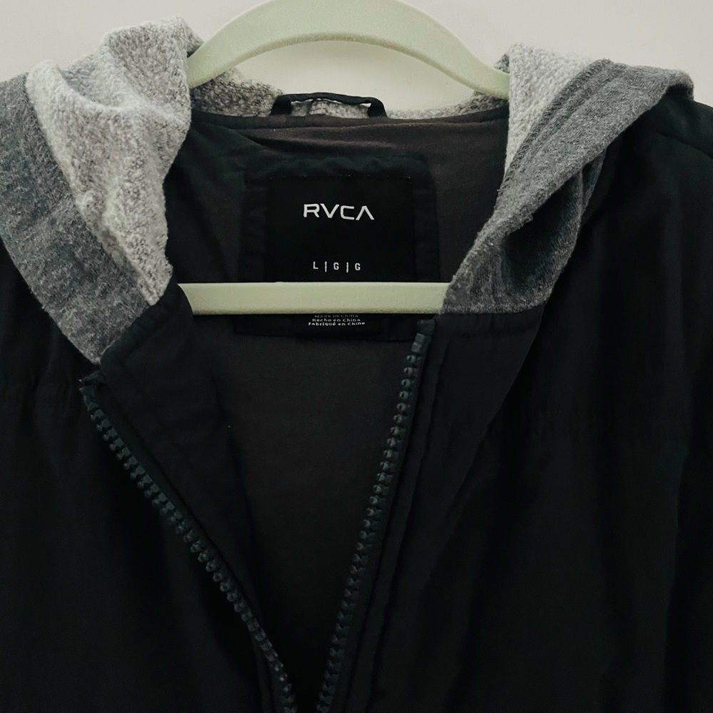 RVCA Charcoal and Light Gray Hoodie